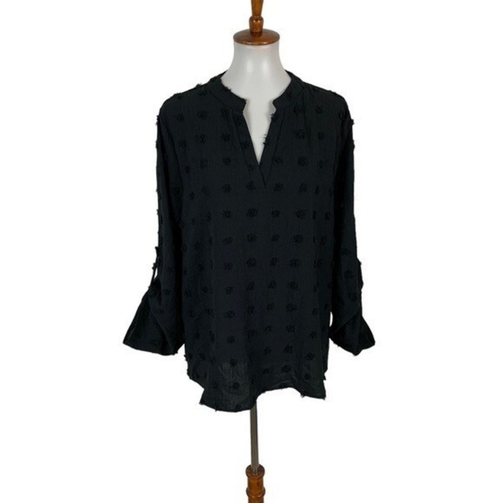 Blooming Jelly Black Blouse XXL Long Sleeve Flowy Boho‎ Chic